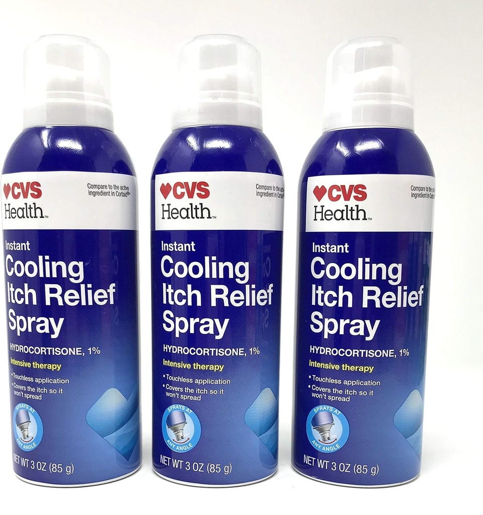 CVS Instant Cooling Itch Relief Spray Hydrocortisone 1% Terapia Intensiva 3 Oz (3 Pack)