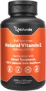 Naturalis Sunflower Vitamina E 268mg (400 UI) con Tocopherols mixtos ← Esquí esencial Vitamina &amp; Apoyo inmunitario ← No GMO, Soy &amp; Gluten Gratis ← 60 Softgels