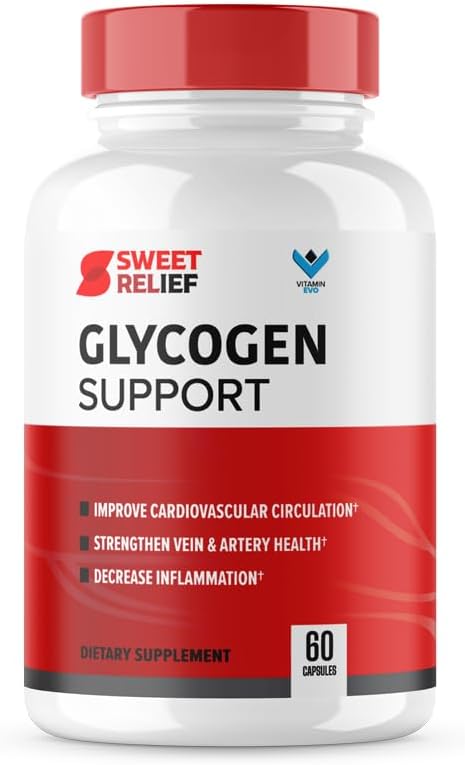 Sweet Relief Glycogen Support - SweetRelief Blood Vessel Cleaner, Sweet Relief Capsules, Advanced Formula Glyco Optimizer, Sweet Relief Reviews (60 cápsulas) 1 mes de suministro