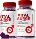 (2 Pack) Vital Surge Testo Gummies – Premium VitalSurge Gummies para Hombres con Ingredientes Limpios para Conducir Combustible, Confianza y Rendimiento diario, Easy-to-Chew Tasty Vital Surge ME Gomitas (120 Gummies)