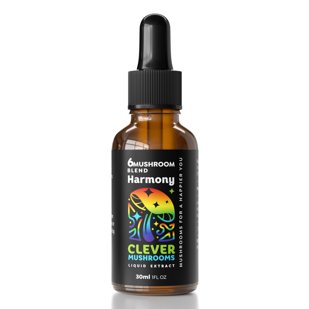 6 Blend Mushroom Liquid Extract, US Grown Mushrooms Alcohol Free, Natural Energy, Cognitive Support, Immunity Boost,100% Fruit Bodies, Lion's Mane, Cordyceps, Reishi, Chaga, Turquía Tail (1 fl oz)