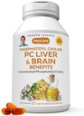 ANDREW LESSMAN PC Liver and Brain Benefits 360 Softgels - Phosphatidyl Choline, el bloque de construcción más importante para el hígado saludable y la estructura cerebral, función. Sin aditivos. Easy to Swallow Softgels