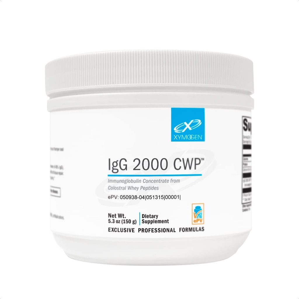 XYMOGEN IgG 2000 CWP - Immunoglobulin Concentrate Powder (de Colostral Whey Peptides) para apoyar la salud Gut, función Immune + actividad sana de la citocina (5.3 oz)
