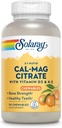 Solaray Cal-Mag Citrate Plus D-3 & K-2 Naranja Chewables