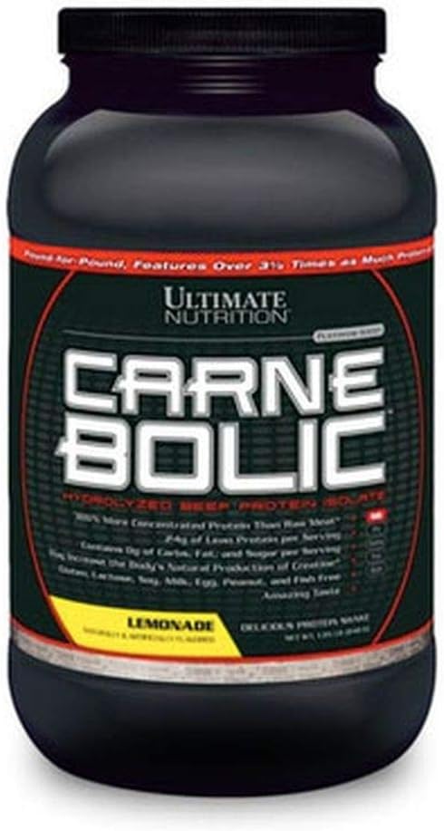 Ultimate Nutrition Carne Bolic Beef Protein Powder, Lactose-Free Protein Shakes, Paleo y Keto Friendly with No Sugar o Carb, Low Calorie Isolate Powder, Hydrolized Protein, 30 Servings, Orange