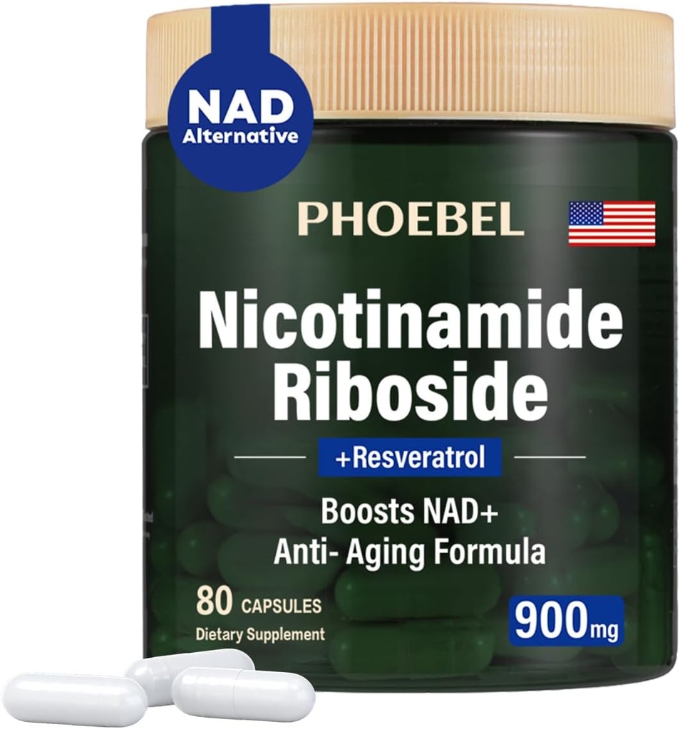 Nuevo Suplemento Nicotinamide Riboside Resveratrol-900mg, Suplemento para Hombres y Mujeres(80 cápsulas)