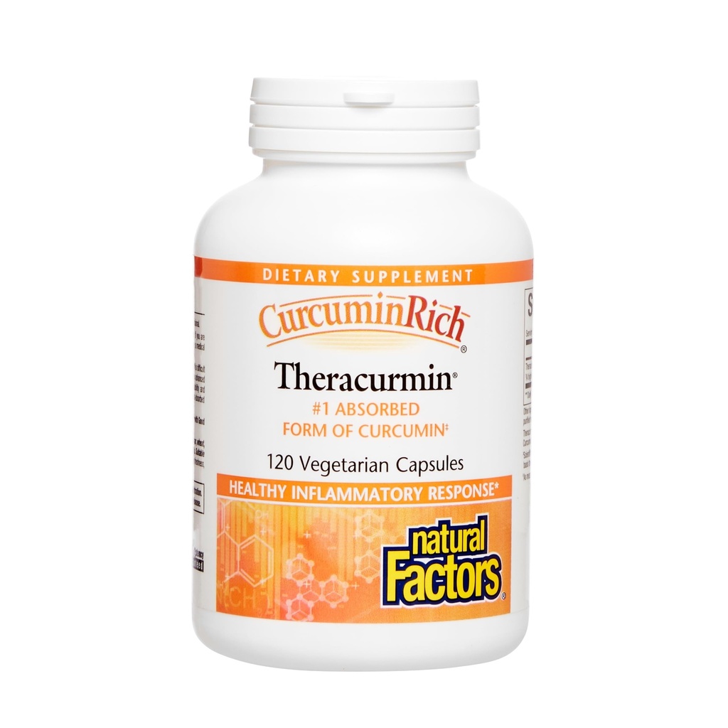 Factores naturales, CurcuminRich Theracurmin, 30 mg, Formulado para la absorción superior, 120 Conde (Pack of 1)