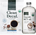 Natural Force Organic Clean Decaf Coffee + Organic MCT Oil Bundle – 100% Pure Coconut MCTs & Mold & Mycotoxin Free Coffee – Non-GMO, Keto, Paleo y Vegan - 12 Oz y 32 Oz