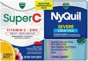 Paquete de Conveniencia de NyQuil y Super C: Medicina Severa NyQuil para Max Strength Cold y Flu Relief, convenientemente empaquetado con Vicks Super C Rest y Reponer Suplemento diario, 26ct