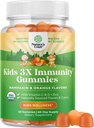 Natures Craft Organic Kids Immune Support Gummies - Vegan Organic Vitamin D Gummies for Kids with Vitamin C and Zinc for Immunity - D3 Zinc and C Gluten Free &amp; Non GMO (60 Servings)