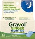 Gravol Ginger Nighttime Tablets for Upset Stomach &amp; Nausea, 16ct con Melatonin