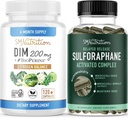 Complejo Sulforaphane con suplemento DIM de 200 mg para el equilibrio de estrógeno mejorado para las mujeres ¦ Advanced Microlet Technology Hormon Balance (60 Servings) con cápsulas Diindolylmethane (120 Servings)