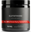 Toniiq Ultra High Strength Glutathione Capsules - 1000mg Concentrated Formula - 98%+ Fermentación no transgénico - 240 cápsulas