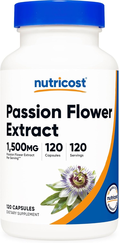 Nutricost Passion Flower Extract (1,500mg Equivalent) 120 Capsules - Gluten Free, Non-GMO, y Vegetarian Friendly
