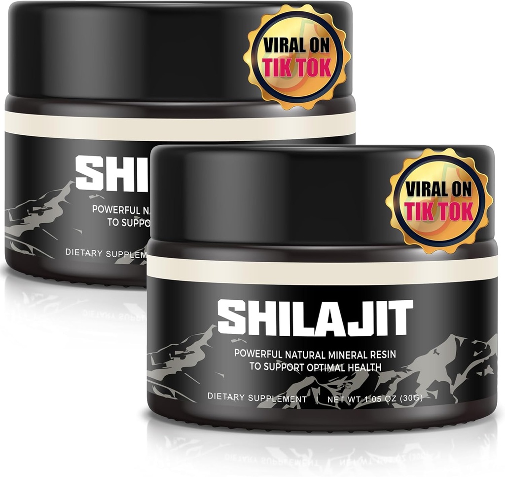Shilajit Puro Himalayan Orgánica Shilajit Resin - Oro Grado 100% Shilajit Suplemento - Natural Shilajit Resin with 85+ Trace Minerals " Fulvic Acid for Focus " Energy, Immunity,2 * 30