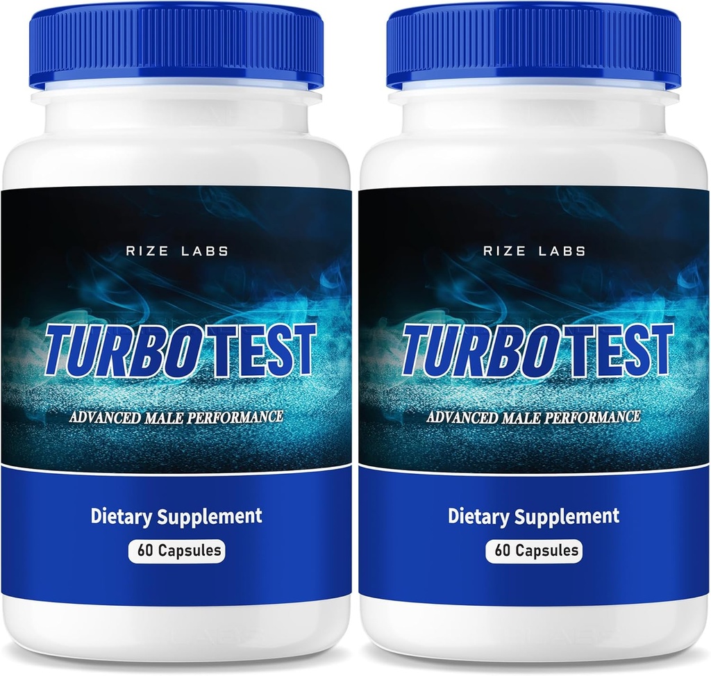 rize labs TurboTest Píldoras dietéticas para Hombres, TurboTest Cápsulas para Cuerpo más Saludable, TurboTest Máxima Fuerza Fórmula, TurboTest Avanzadas Reseñas de Suplemento (120 Cápsulas) (Pack of 2)