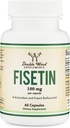 Suplemento de Fisetina - 100 mg de Flavnonol bioactivo, 60 Conde (Bioflavonoid Polyphenols Suplemento similar a Apigenin, Luteolin y Quercetin) Apoyo al envejecimiento Senolítica por Madera Doble