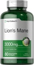 Horbäach Lions Mane Supplement | 3000mg | 80 Absorbable Softgels | Non-GMO & Gluten Free Extract