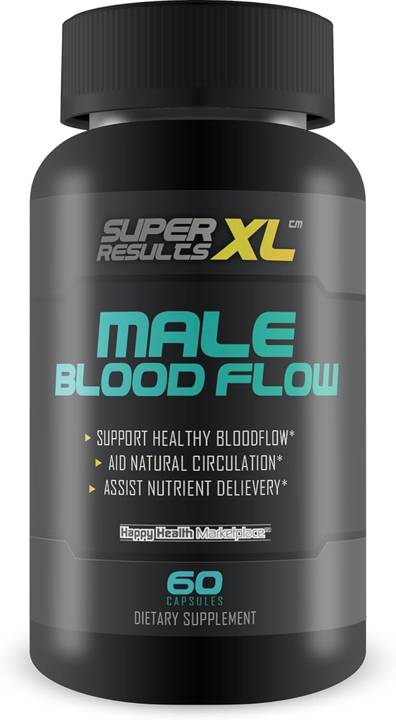 Male Blood Flow Support Suplemento Super Results XL - Nuestros Mejores Suplementos de Circulación de Sangre para Hombres - Ayuda a Circulación de Sangre Apoyo - Suplemento de Circulación de Sangre para Promover la Circulación de Sangre