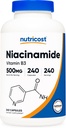 Nutricost Niacinamide (Vitamin B3) 500mg, 240 cápsulas - No GMO, Gluten Free, Flush Free Vitamin B3