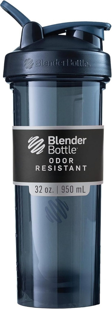 BlenderBottle Shaker Bottle Pro Series Perfecto para Protein Shakes y Pre Workout, 32-Once, Negro