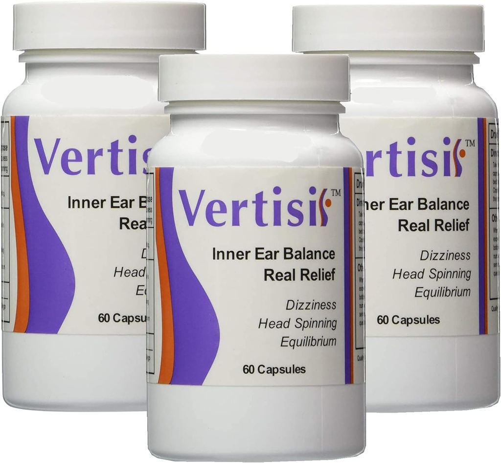 Equitab Vertisil Vertigohelp para aliviar los síntomas del vértigo incluyendo mareo y náusea Control Pack 3