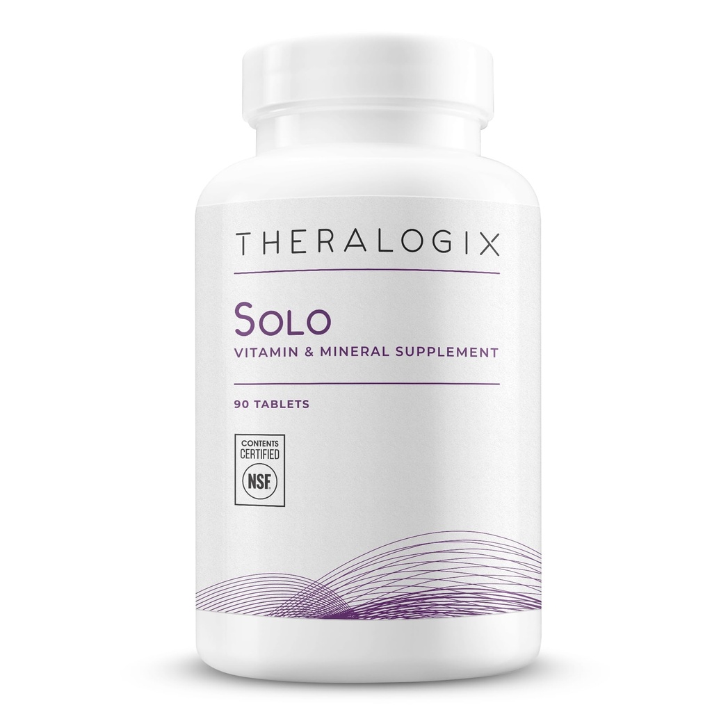 Theralogix Solo Multivitamínico &amp; Multimineral Suplemento Sin Hierro - 90-Day Supply - Iron-Free Multivitamínico - Soporte para Hombres - Vitamina D3, Vitamina C &amp; B Vitaminas - NSF Certificado - 90 Tabletas