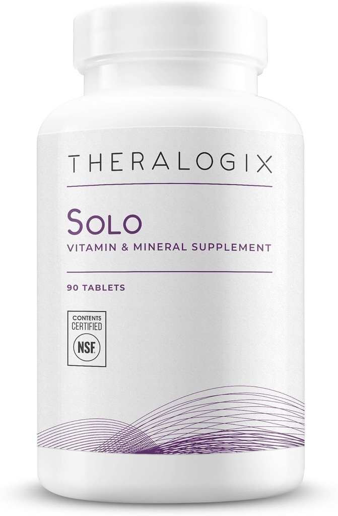 Theralogix Solo Multivitamínico &amp; Multimineral Suplemento Sin Hierro - 90-Day Supply - Iron-Free Multivitamínico - Soporte para Hombres - Vitamina D3, Vitamina C &amp; B Vitaminas - NSF Certificado - 90 Tabletas
