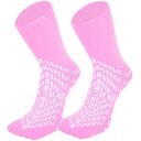Calcetines hospitalarios HCS con rejillas para hombres y mujeres (6 pares) - 360 All-Around Tread Non-Slip Sock for Elderly/Seniors - Hospital Grip Calcetines, Riesgo de caída Zapatillas para pacientes (Pink, regular)