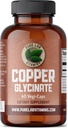 Suplemento Mineral Glycinate de cobre Glycinate -1 mg - 60 cápsulas Vegan Esencial para la producción de colágeno, soporta la formación de células rojas del sistema inmunológico - Gluten Free Made in Canada