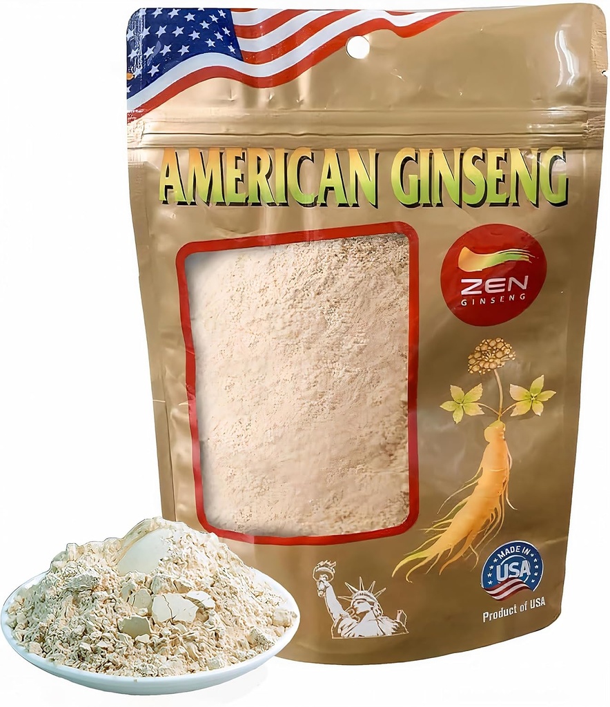 Zen Ginseng Powder - 4 oz. Bag of American Wisconsin Ginseng - Non-GMO, Gluten Free - for Soups, Teas, Coffee, Juices, Smoothies and Baking.