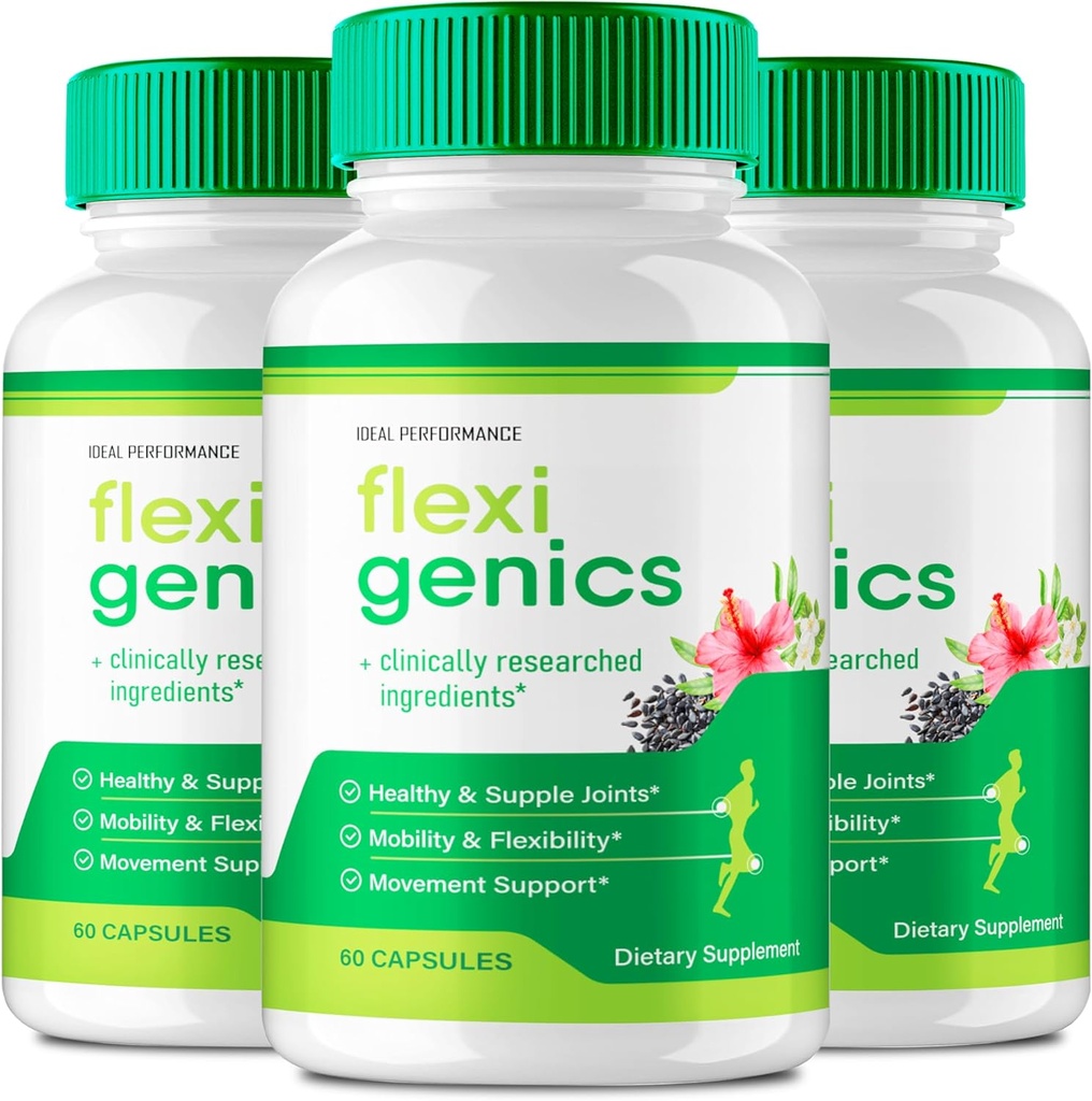 Flexigenics Capsules, Flexigenics Supplement Pills, Flexigenics - Maximum Strength, Flexi Genics Advanced Formula Pills, Flexi Genics All Natural Formula, Flexigenics Pills Reviews (3 Pack)