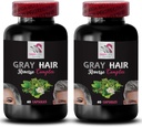 Rejuvenecimiento del cabello - Gris Hair Reverse - Pelo juvenil, Pigmentación del cabello, Mejora del color, Color revivir color natural, Restauración del cabello, Restauración de la vibración, Solución de cuidado del cabello 2 Botellas 120 Capsules