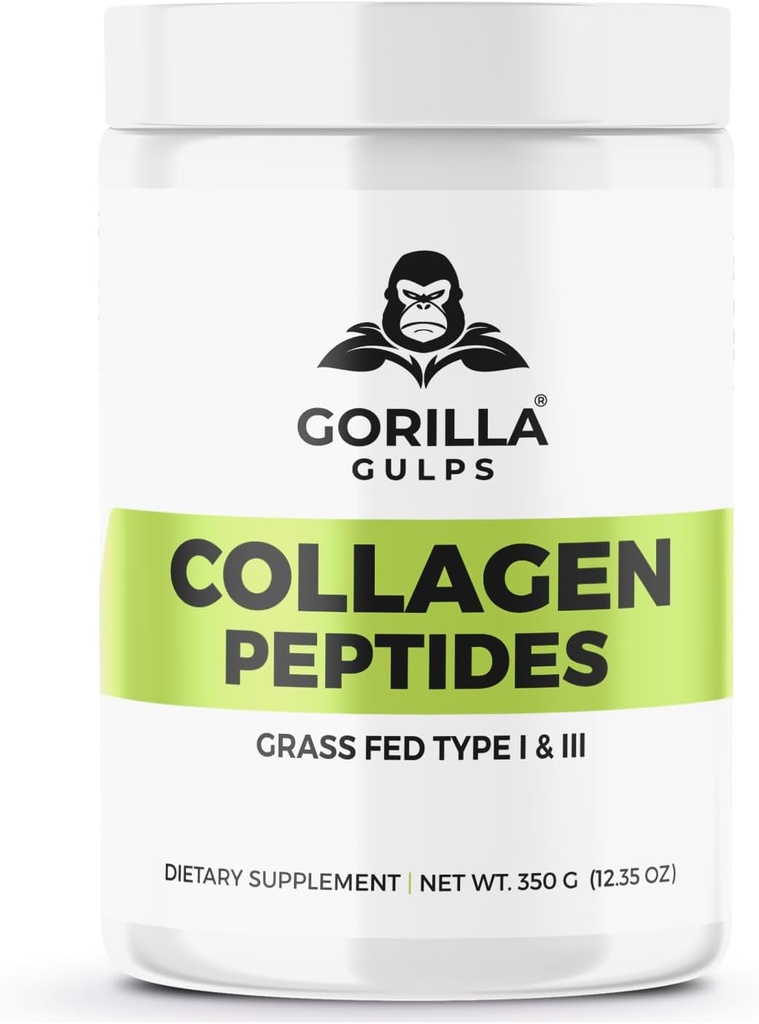 Gorilla Gulps ← Hidrolyzed Collagen Peptides ← Grass Tipo I " III ← Todo Natural, No-GMO, Hormona Gratis, Gluten Free, Lactose Free ← Hecho en EE.UU.
