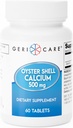 Gericare Oyster Shell Calcio 500 mg, Bone Health, Suplemento Nutricional, 60 Cuenta (Pack of 1)