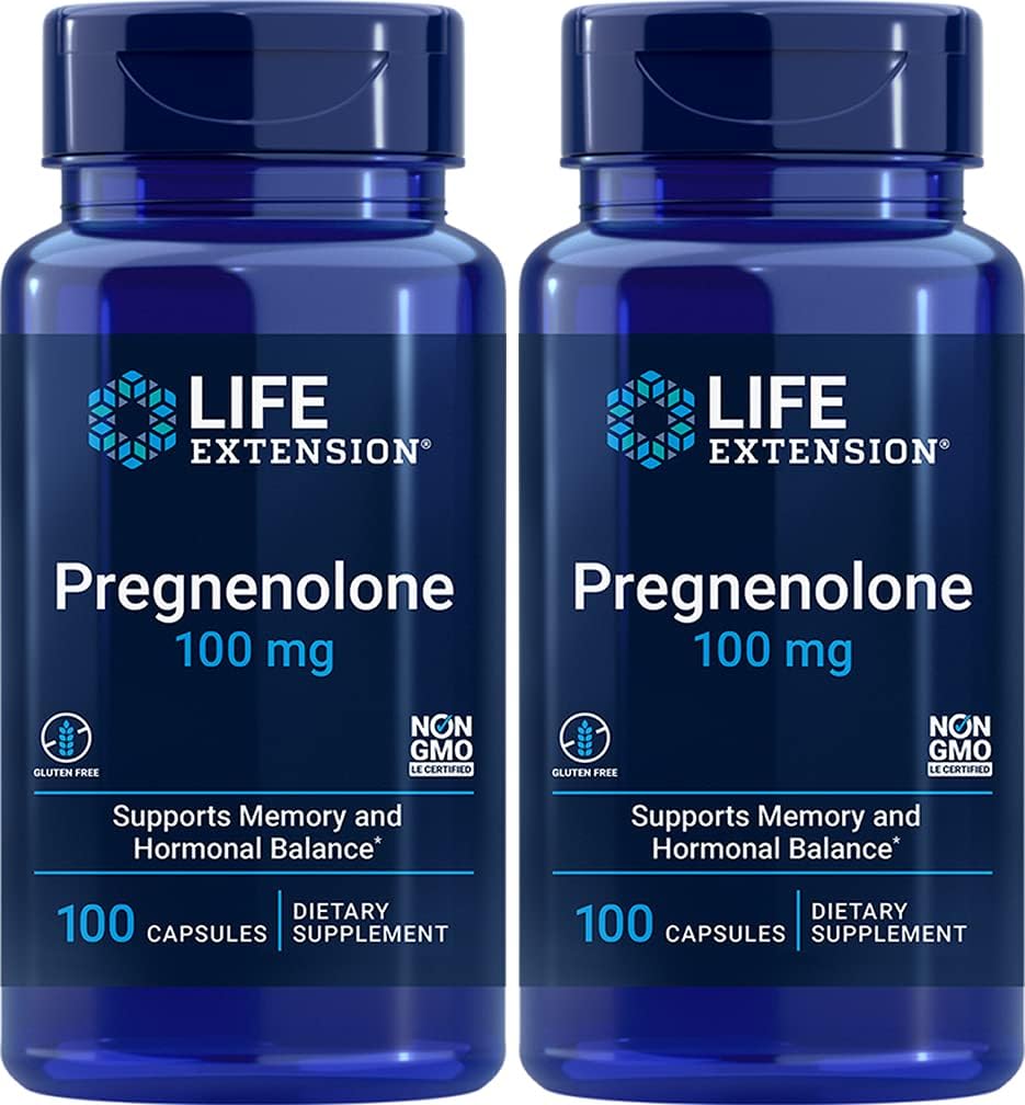 Life Extension Pregnenolone 100 Mg 100 Caps 2-Pack (200 Cuenta)