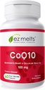 EZ Melts Dissolvable CoQ10 Suplemento 100 mg, sin azúcar, 2 meses de suministro - 1 paquete