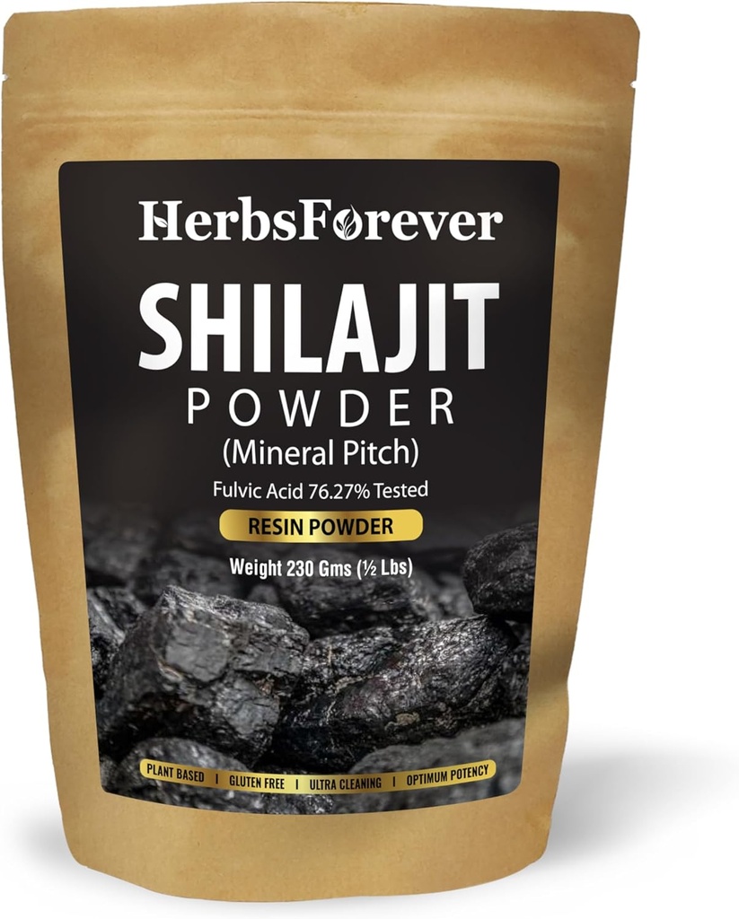 Herbsforever Shilajit Powder Mineral Pitch Antioxidante General Wellness Concentrado Extracto 6:1 8.11 oz 230 GMS
