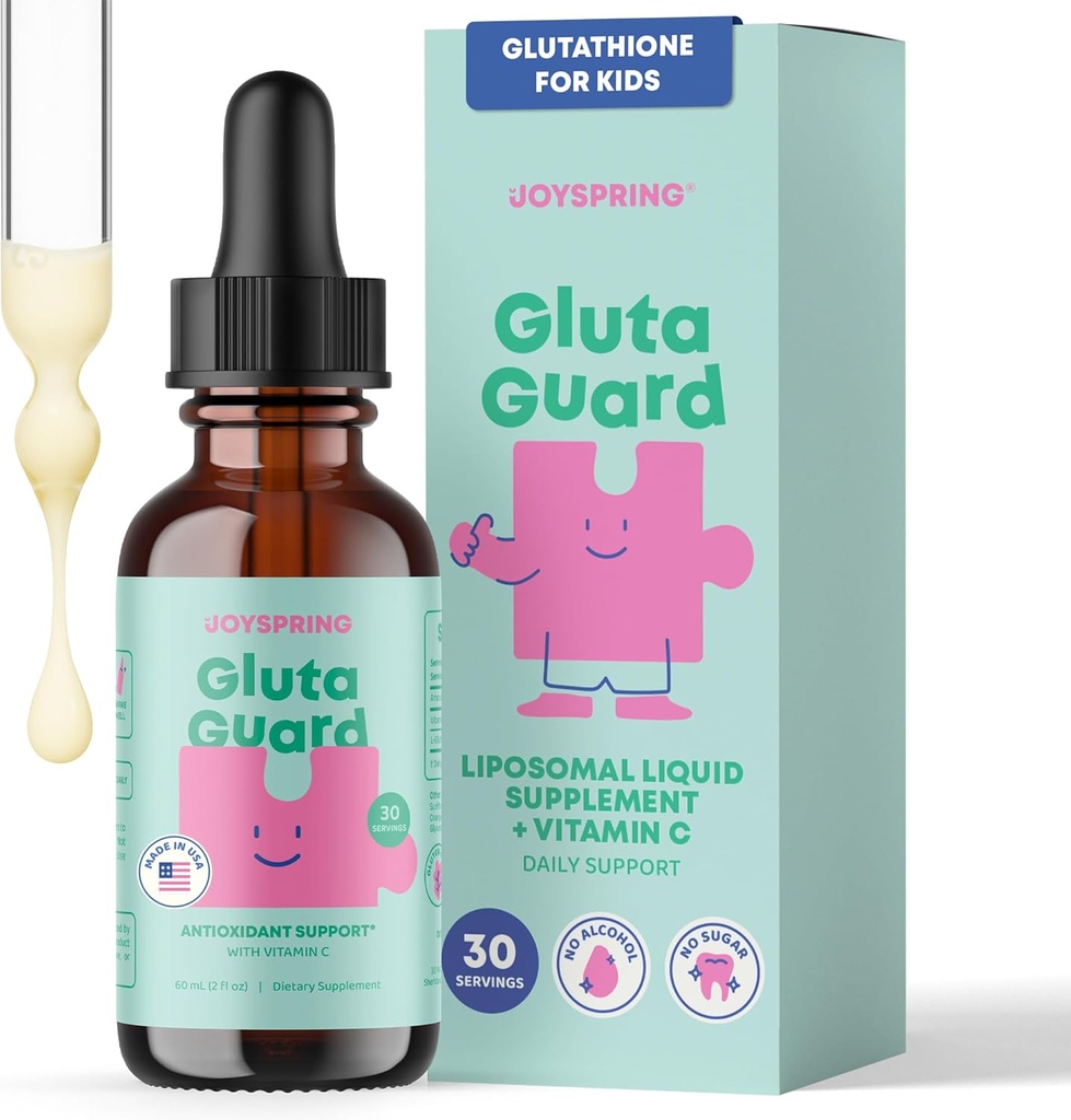JoySpring Liposomal Glutathione Suplemento para niños Silenciosos Apoyos Discurso y Ojo Contacto Silencio 50 MG Antioxidante L-Glutathione Drops ← 2 oz Liquid Detox Suplemento