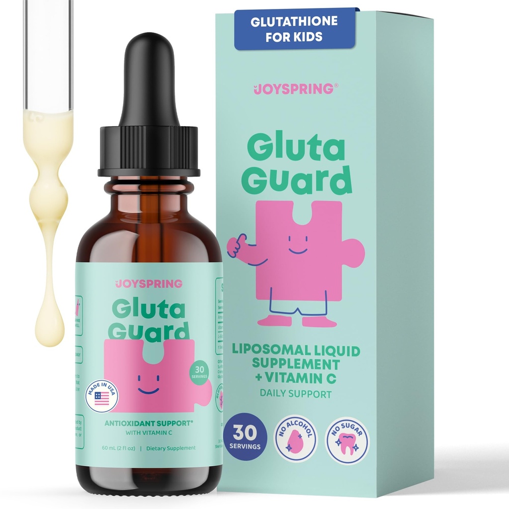 JoySpring Liposomal Glutathione Suplemento para niños Silenciosos Apoyos Discurso y Ojo Contacto Silencio 50 MG Antioxidante L-Glutathione Drops ← 2 oz Liquid Detox Suplemento