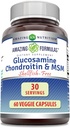Amazing Formulas Glucosamine Chondroitin &amp; MSM 60 Veggie Capsules  Shellfish Free ← Gluten Free ← Made in USA ← Ideal para los vegetarianos