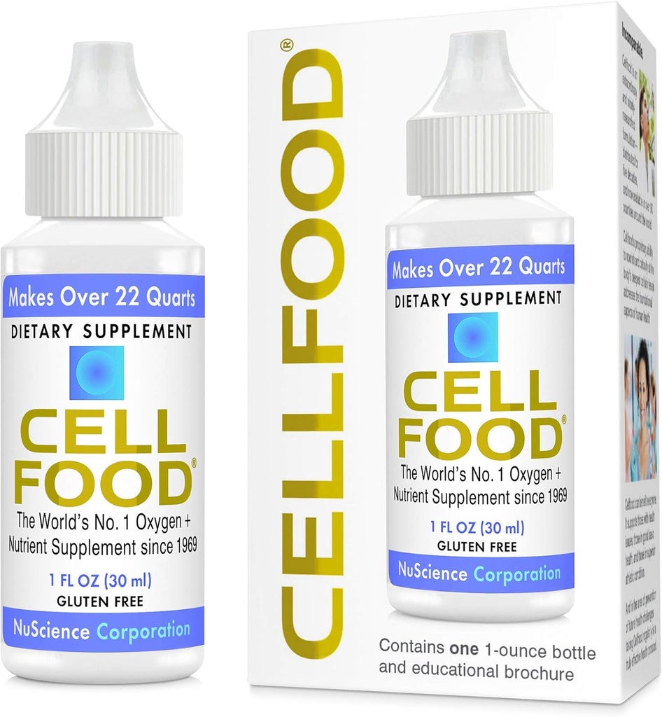 Oxígeno de alimentos celulares Boost, 1 fl oz - Suplemento de oxígeno líquido para el drenaje linfático, enfermedad de Altitud, Jet Lag, fatiga, dolores de cabeza, resacas & energía - Gluten Free, Cert. Kosher - hace más de 22 artículos