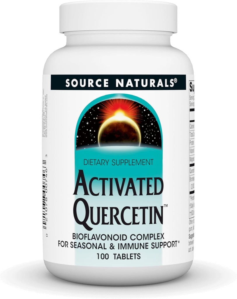 Fuente Naturales Activado Quercetina - Complejo Bioflavonoide depurado vegetal - Defensa Estacional &amp; Inmune - 100 Vegetariano FriendlyTablets