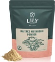 LILY OF THE VALLEY Maitake Mushroom Powder - Grifola Frondosa - Grande para el café &amp; Smoothies - Vegan &amp; Gluten-Free - Empaquetado en bolsa resealable (4oz, 113g)