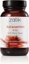 Zatik Naturals - Astaxanthin 12mg con semilla negra orgánica, antioxidante, 90 Softgeles veganos