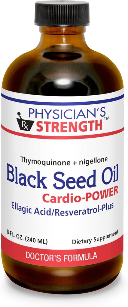 Physician's Strength Black Seed Cardio-Power - 8 fl oz - Ellagic Acid/Resveratrol-Plus - Apoya Mejor Salud - Non-GMO - 48 Servimientos
