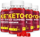 Keto ACV Gummies - 1500mg Apple Sider Vinegar con Madre - Vegan, No GMO, Orgánica Apple Sider Vinegar Gummies para Mujer Hombre, Detox &amp; Cleanse, 4 Pack