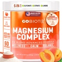GoBiotix Magnesium Glycinate Powder – Suplementos de Cortisol para Mujeres y Hombres – High Absorption Magnesium Complex Suplemento Calm with Citrate, Malate – Sugar Gratis – 420 mg, 60 Servings - Peach Tea