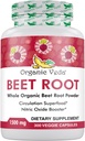Orgánica Veda Beet Root Capsules 1500mg - 300 Beet Root Powder cápsulas con Nitratos de alta resistencia para soportar la circulación, Nitric Oxide, Energía, Resistencia " - No Gluten-Free