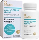 Xtendlife Omega 3 DHA Fish Oil - 1100mg con 700mg DHA y 300mg EPA - Omega 3 6 9 Suplemento para el corazón y el cerebro - 1 mes de suministro (60 cuenta)